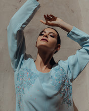Load image into Gallery viewer, Blue Garden Dress in Powder Blue