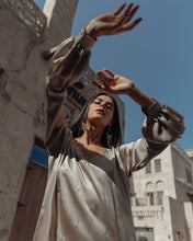 Load image into Gallery viewer, Balloon Sleeve Coffee Dress