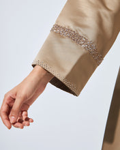 Load image into Gallery viewer, Beige Abaya with Embellished Sleeves