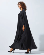 Load image into Gallery viewer, Black Evening Kaftan with Embellished Neckline