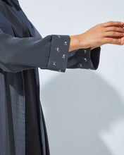 Load image into Gallery viewer, Minimalist Grey Abaya with Folded Cuffs