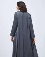 Load image into Gallery viewer, Minimalist Grey Abaya with Folded Cuffs