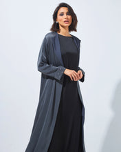 Load image into Gallery viewer, Minimalist Grey Abaya with Folded Cuffs