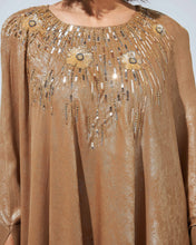 Load image into Gallery viewer, Sparkling Gold Kaftan in Two-Tone Fabric
