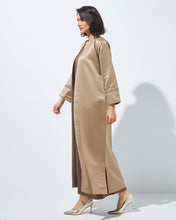 Load image into Gallery viewer, Beige Abaya with Embellished Sleeves
