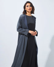 Load image into Gallery viewer, Minimalist Grey Abaya with Folded Cuffs

