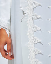 Load image into Gallery viewer, White Lace Abaya in Silk Fabric
